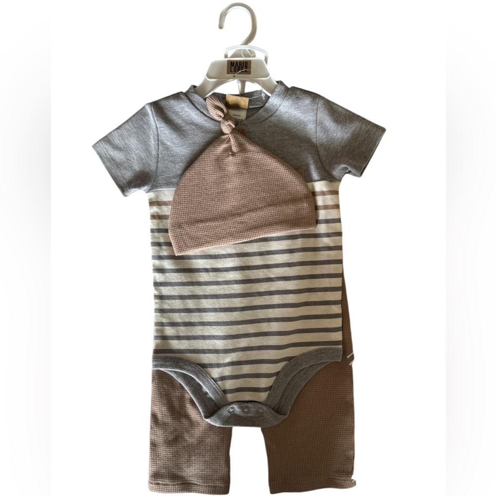 Mario Lopez Set Cozy Tan Baby Outfit with Knee Patches NWT
